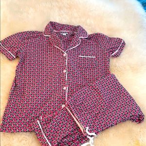 Sz S DKNY Patterned Cropped Pajama Set